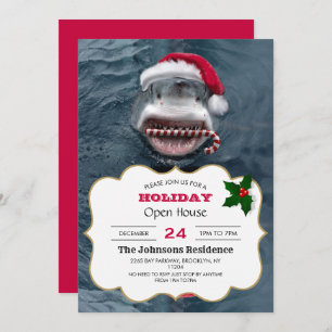 Invitación Tiburón navidad