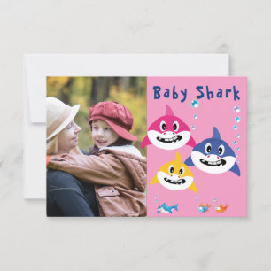 Invitación Tiburón rosa 🦈 primer cumpleaños Fiesta asombroso