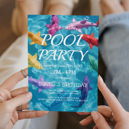 Invitación Tiburones globos I Pool Party Invitation