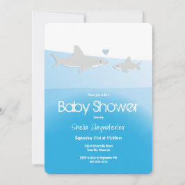 Invitación Tiburones y Baby Shower vertical oceánico
