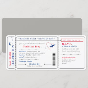 Invitación Ticket de pases de embarque Ducha de novias Invita