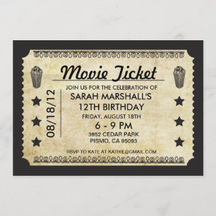 Invitación Ticket de películas