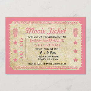Invitación Ticket de películas