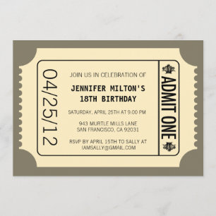 Invitación Ticket de películas