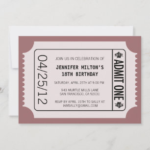 Invitación Ticket de películas