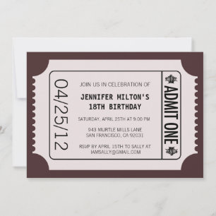 Invitación Ticket de películas