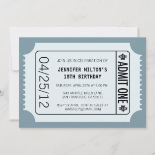 Invitación Ticket de películas