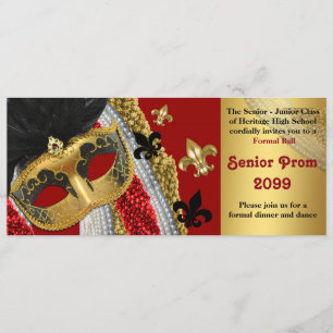 Invitación Ticket Prom Invitación, Masquerade,moda,tendencia