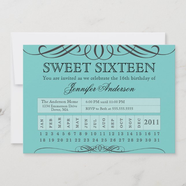 Invitación Ticket Punch Sweet 16 (Anverso)