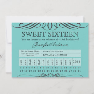 Invitación Ticket Punch Sweet 16