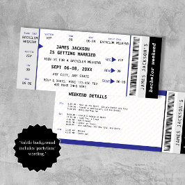 Invitación Ticket Ticket Bachelor Weekend Itinerary