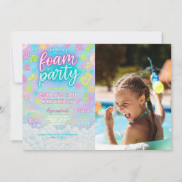 Invitación Tie Dye Neon Glow Fom Famosa del cumpleaños