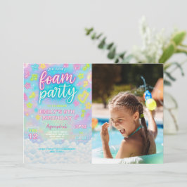 Invitación Tie Dye Neon Glow Fom Famosa del cumpleaños