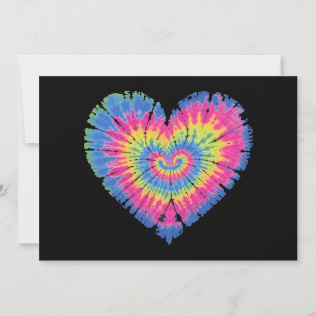 Invitación Tie Dye Valentines Colorful Hearts Day (Anverso)
