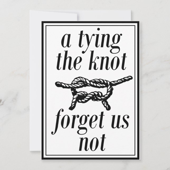 Invitación Tie Tying The Knot Funny Save The Date Boda (Anverso)