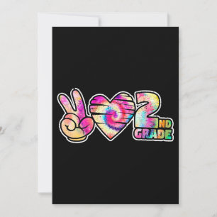 Invitación Tiedye Paz Amor Segundo 2do Grado Lindo Escuela Té