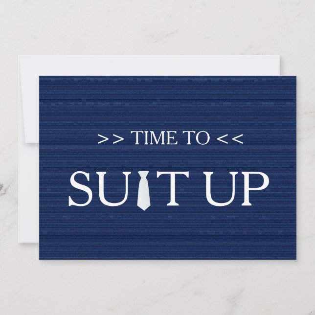 Invitación Tiempo al lazo blanco azul de Suitup (Anverso)