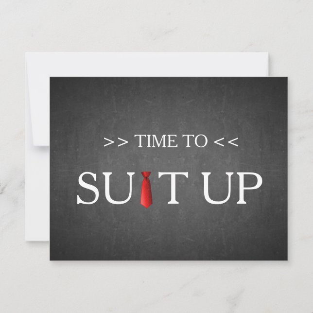 Invitación Tiempo al lazo rojo negro del tablero de tiza de (Anverso)