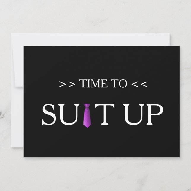 Invitación Tiempo de ajustar fondo negro púrpura (Anverso)