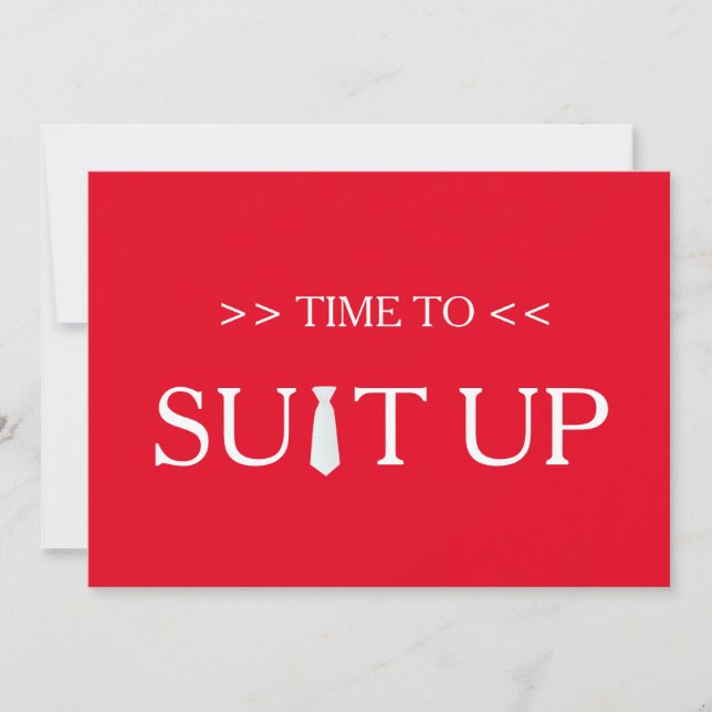 Invitación Tiempo de ajustar fondo rojo blanco (Anverso)