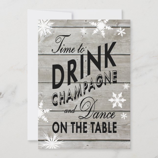 Invitación Tiempo de beber champán para la soltera copo de ni (Anverso)