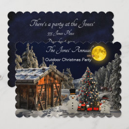 Invitación Tiempo de Fiesta al aire libre para navidades