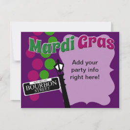 Invitación Tiempo de Fiesta de Mardi Gras