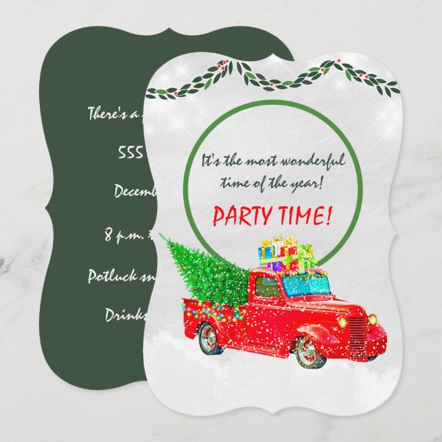 Invitación Tiempo de Fiesta de navidades (Anverso / Reverso)