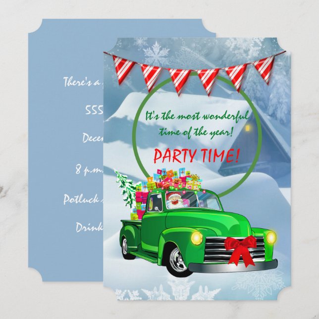 Invitación Tiempo de Fiesta de navidades (Anverso / Reverso)