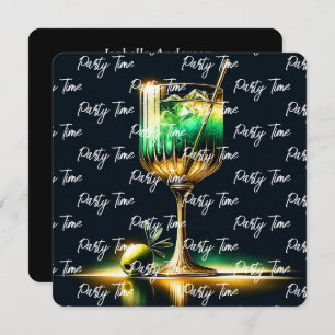 Invitación Tiempo de Fiesta Popular Neon Personalizado