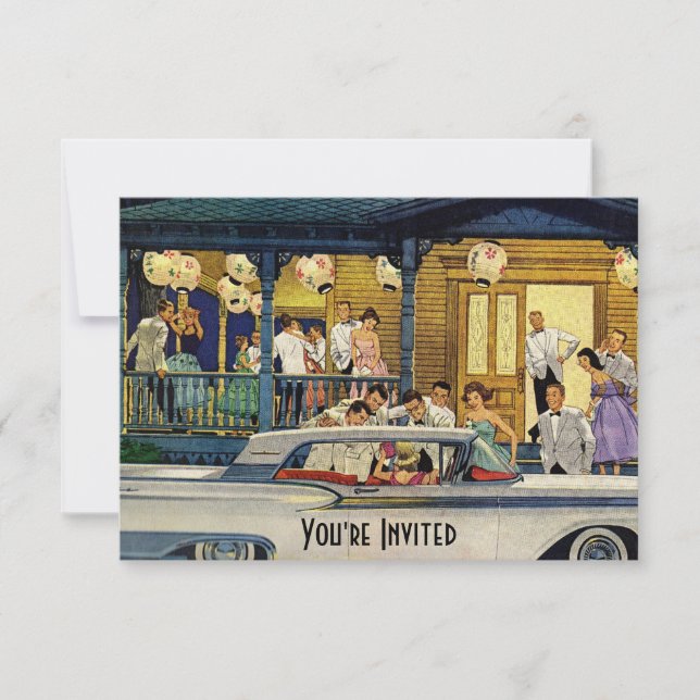 Invitación Tiempo de Fiesta retro V2 (Anverso)