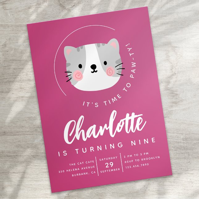 Invitación Tiempo de gato reducido para fiesta de cumpleaños  (Subido por el creador)