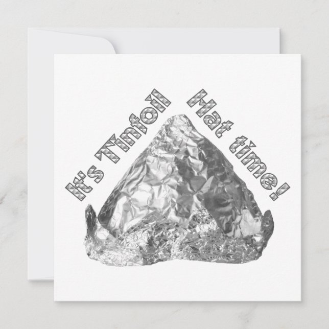 Invitación Tiempo de Gorra de Tinfoil (Anverso)