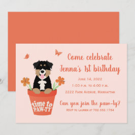 Invitación Tiempo De Padar Perros Pastores Australianos