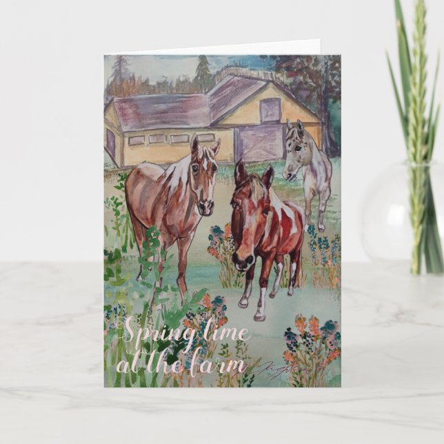 Invitación Tiempo de primavera en la granja #2 en blanco dent (Anverso)