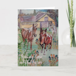 Invitación Tiempo de primavera en la granja #2 en blanco dent