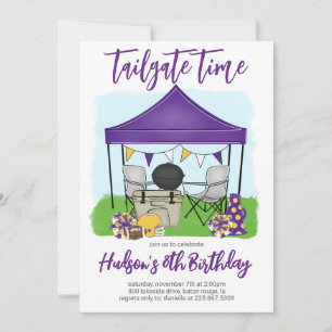 Invitación Tiempo de puerta trasera Cumpleaños de fútbol CUAL