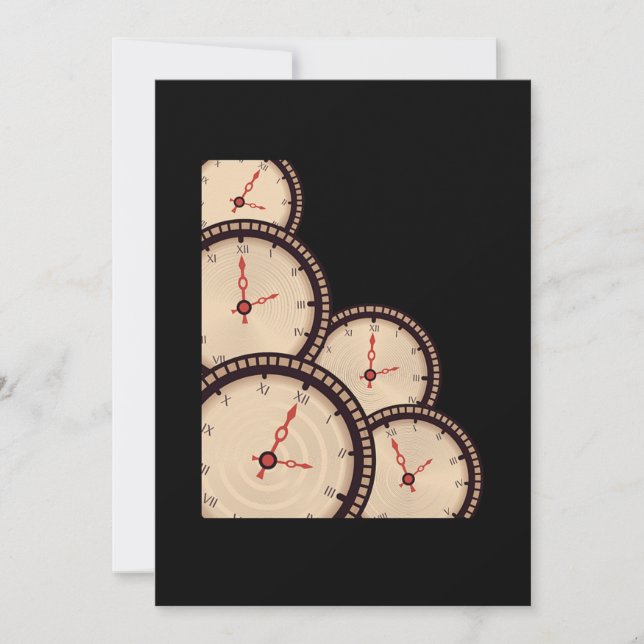 Invitación Tiempo de Reloj Viajar Ver Regalo de Ciencia Ficci (Anverso)