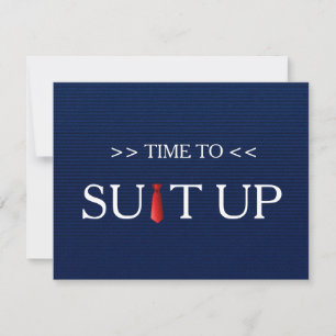 Invitación Tiempo de Suitup Blue Jeans Patrón de Tira Roja