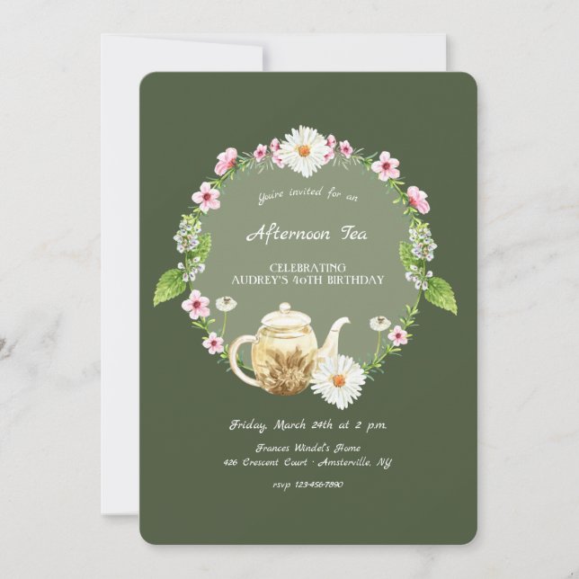 Invitación Tiempo de té (Anverso)