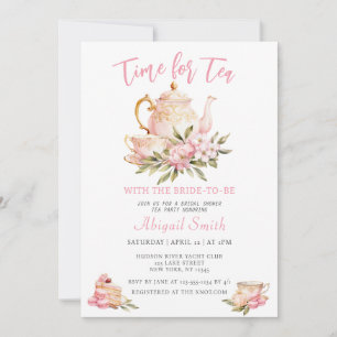 INVITACIÓN TIEMPO DE TÉ CON LA DUCHA BRIDAL DE LA NOVIA