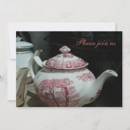 Invitación Tiempo de té con TV en inglés vintage
