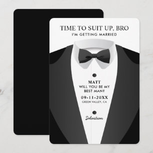 Invitación Tiempo moderno para vestirse hermano padrino