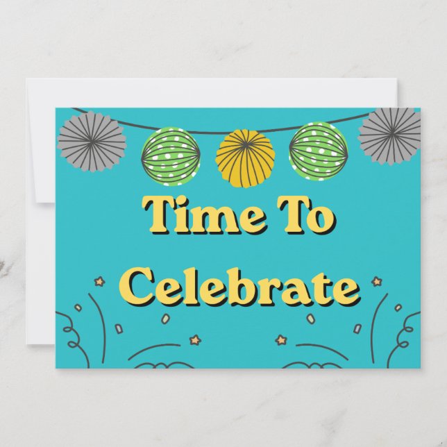 Invitación Tiempo para celebrar cualquier ocasión (Anverso)