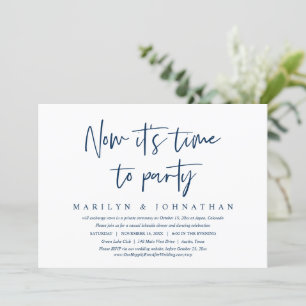 Invitación Tiempo Para El Fiesta, Boda Casual Elopement Dinne