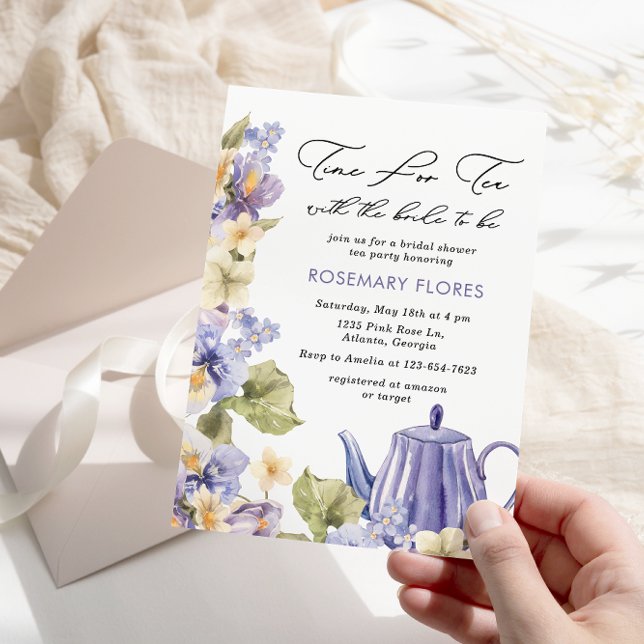 Invitación Tiempo Para El Té Bonito Fiesta De Té De Novias (Subido por el creador)