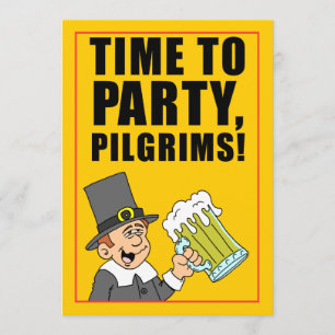 Invitación Tiempo Para Los Fiestas Amistosos Con Los Peregrin