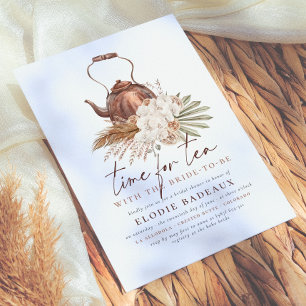 Invitación Tiempo Para Tea Boho Floral Terracotta Bridal Show