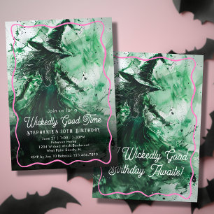 Invitación Tiempo perversamente bueno Dibujo de bruja verde d