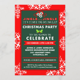 Invitación Tiempos de jingle que mezcla a Navidades rojos ver